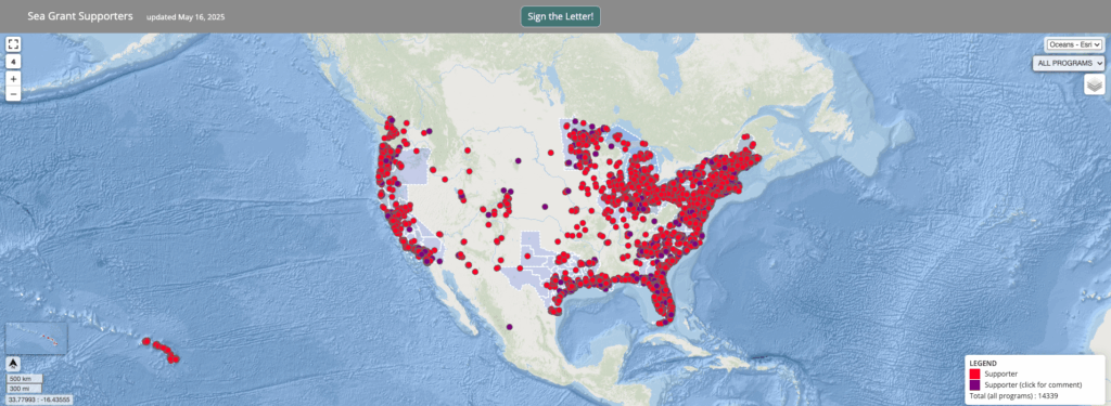 A map of the United States with red dots all over it.